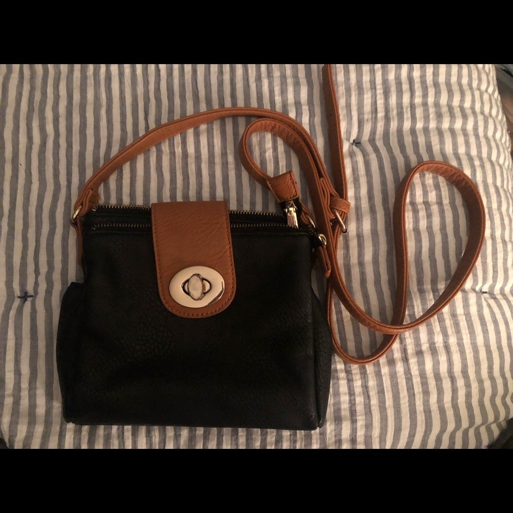 Small Black and Tan Crossbody Purse
